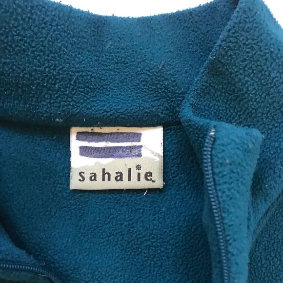 Sahalie Fleece 1/2 Zip Pullover Sweater Womens L / Mens M Teal - Picture 2 of 7